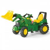 Педальный трактор Rolly Toys John Deere с ковшом и надувными колесами, 710126