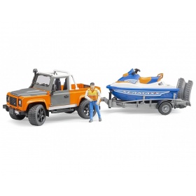 Bruder Машинка игрушечная-джип Land Rover с прицепом и водным скутером 1:16, 02599