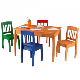 Столик и 4 разноцветных стульчика KidKraft 26175 «Euro Honey»