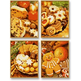 Художній творчий набір "Різдвяна пекарня", 4 картини, 18х24 см, 12+ (9340702)