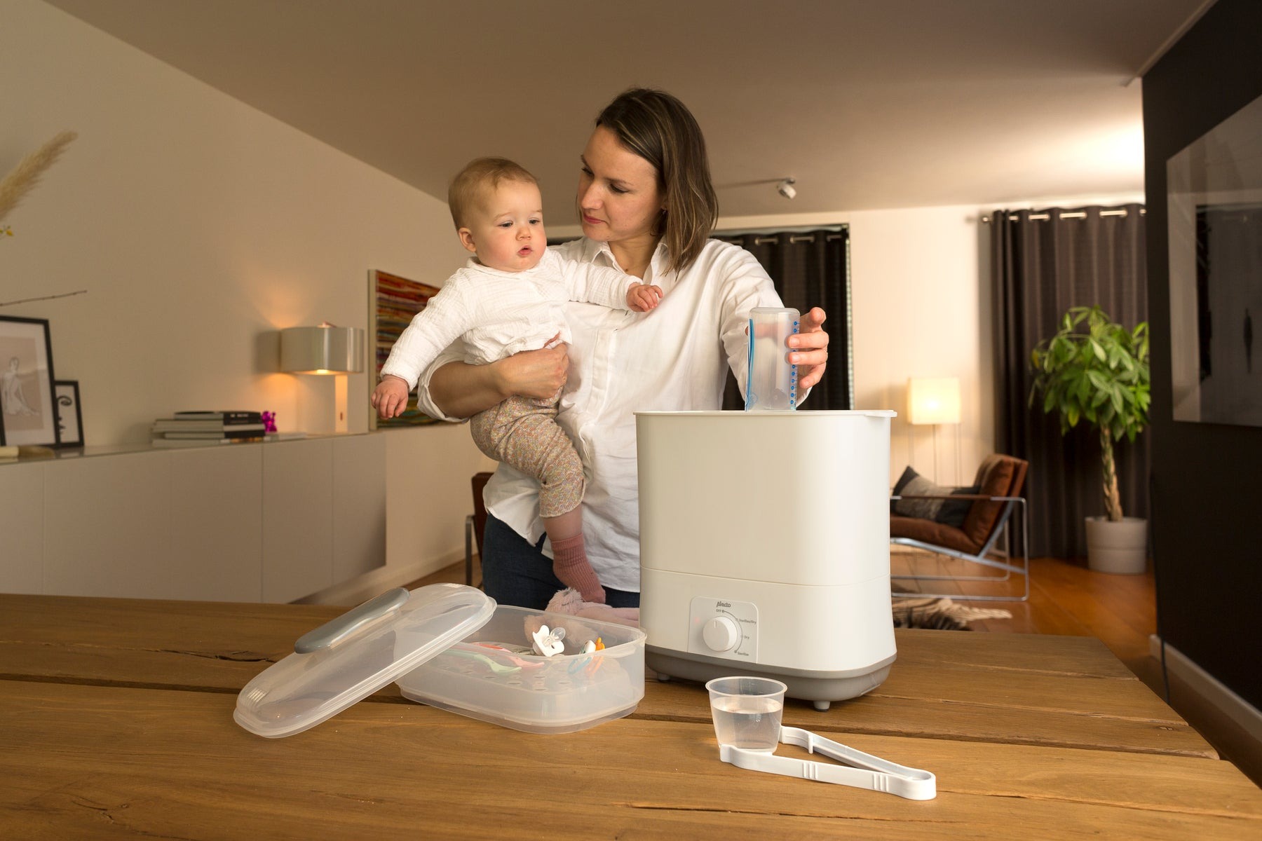 Электрический паровой стерилизатор с функцией сушки Alecto, BF-55