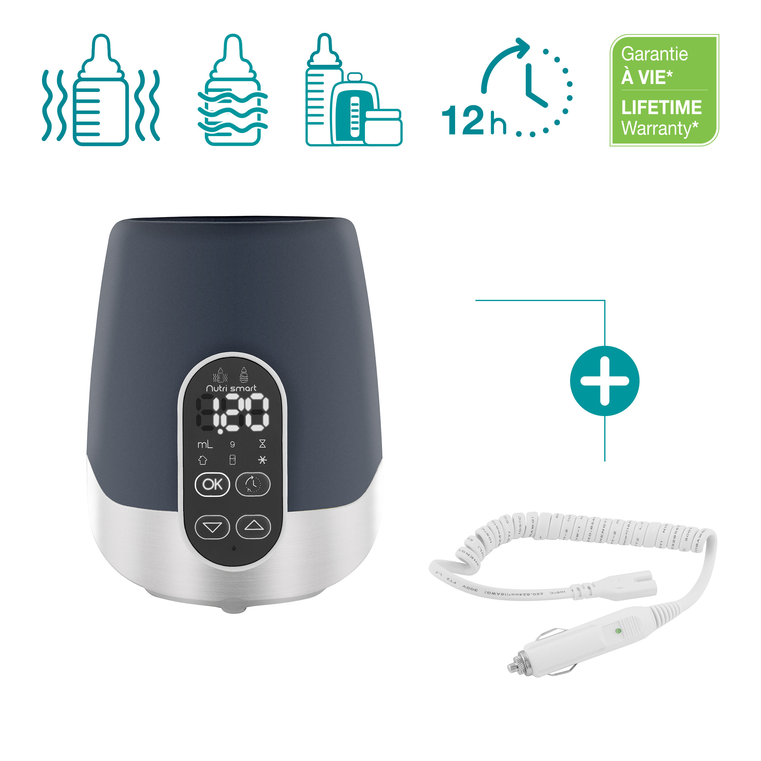 Подогреватель бутылочек Babymoov NutriSmart (автомобильный и домашний), A002032