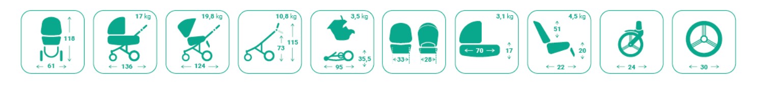 Универсальная коляска 2 в 1 для двойни Bebetto B 42