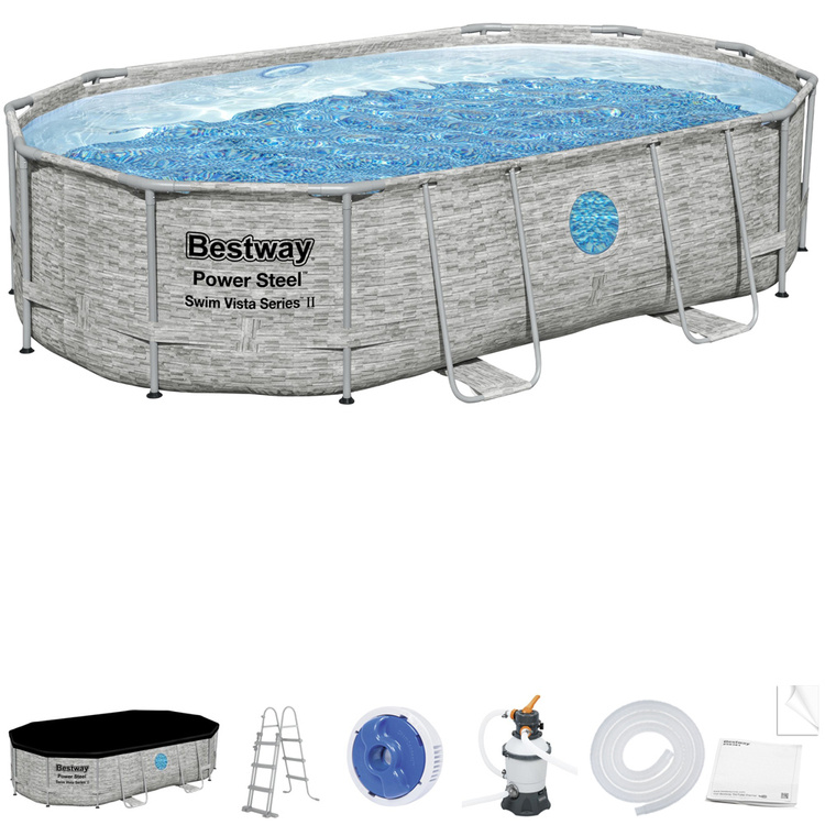 Бассейн каркасный 11 в 1 Bestway 488x305x107 см 10949 л, 56946