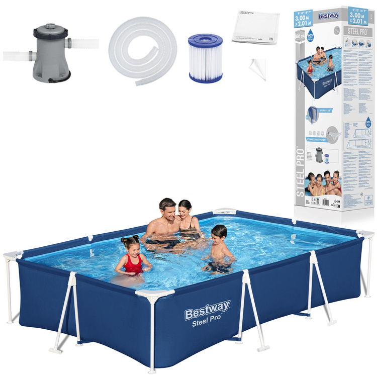 Бассейн каркасный прямоугольный 8 в 1 Bestway 300x201x66 см 3300 л, 56411