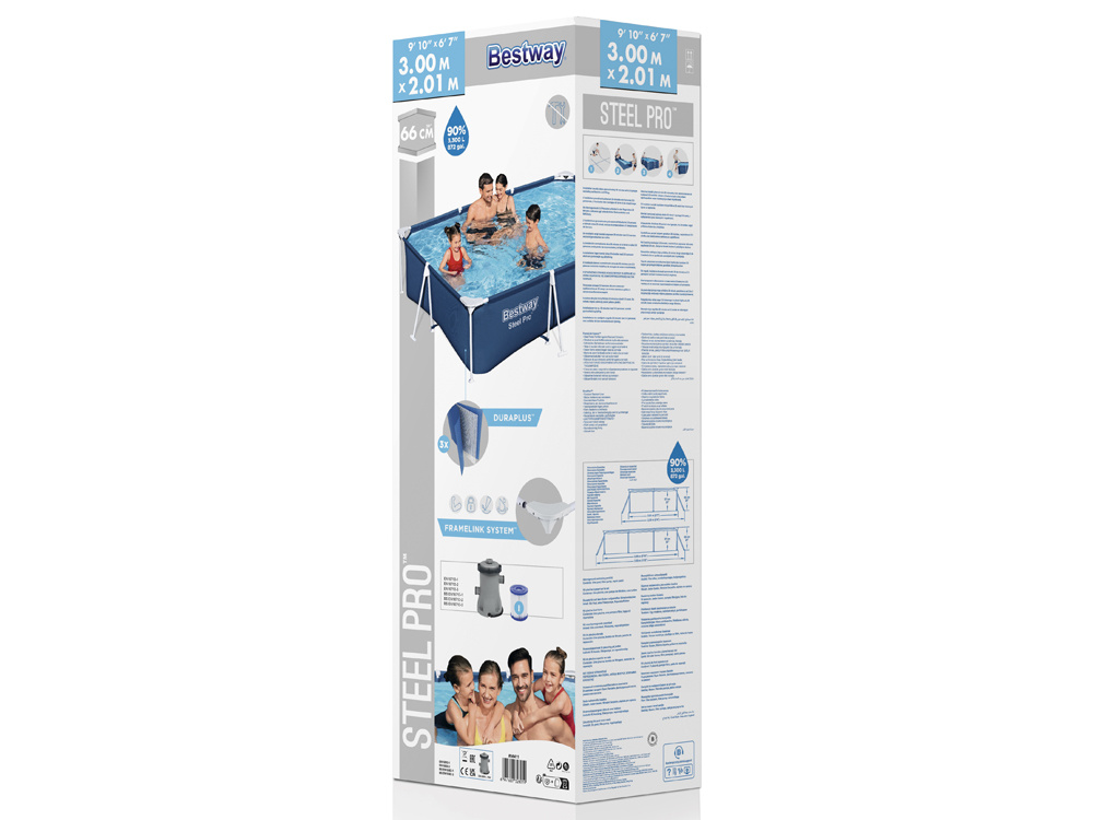 Бассейн каркасный прямоугольный 8 в 1 Bestway 300x201x66 см 3300 л, 56411