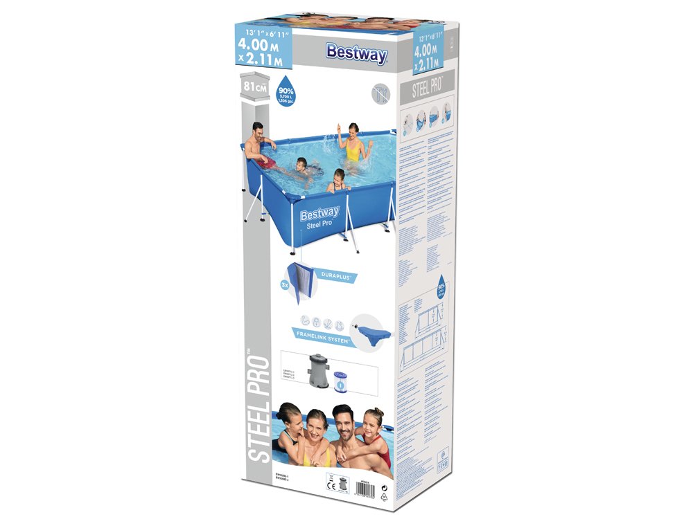 Бассейн каркасный 8 в 1 Bestway 400х211х81 см 5700 л,  56424