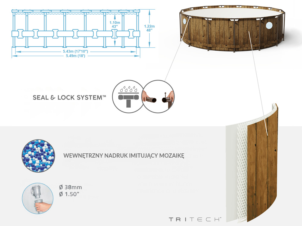 Бассейн каркасный 11  в 1 Bestway 549х122 см 23062 л, 56977