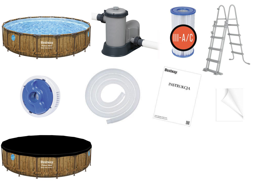 Бассейн каркасный 11  в 1 Bestway 549х122 см 23062 л, 56977