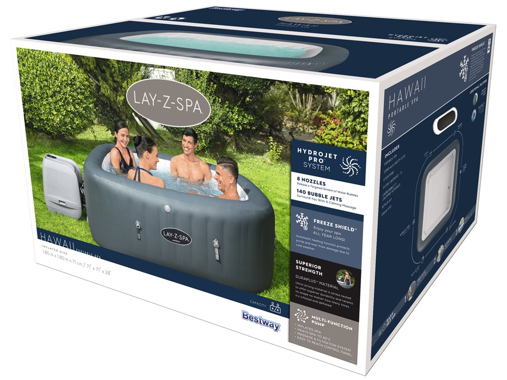 Надувное джакузи Bestway Lay-Z-Spa Hawaii 180х71 см 795 л, 60031