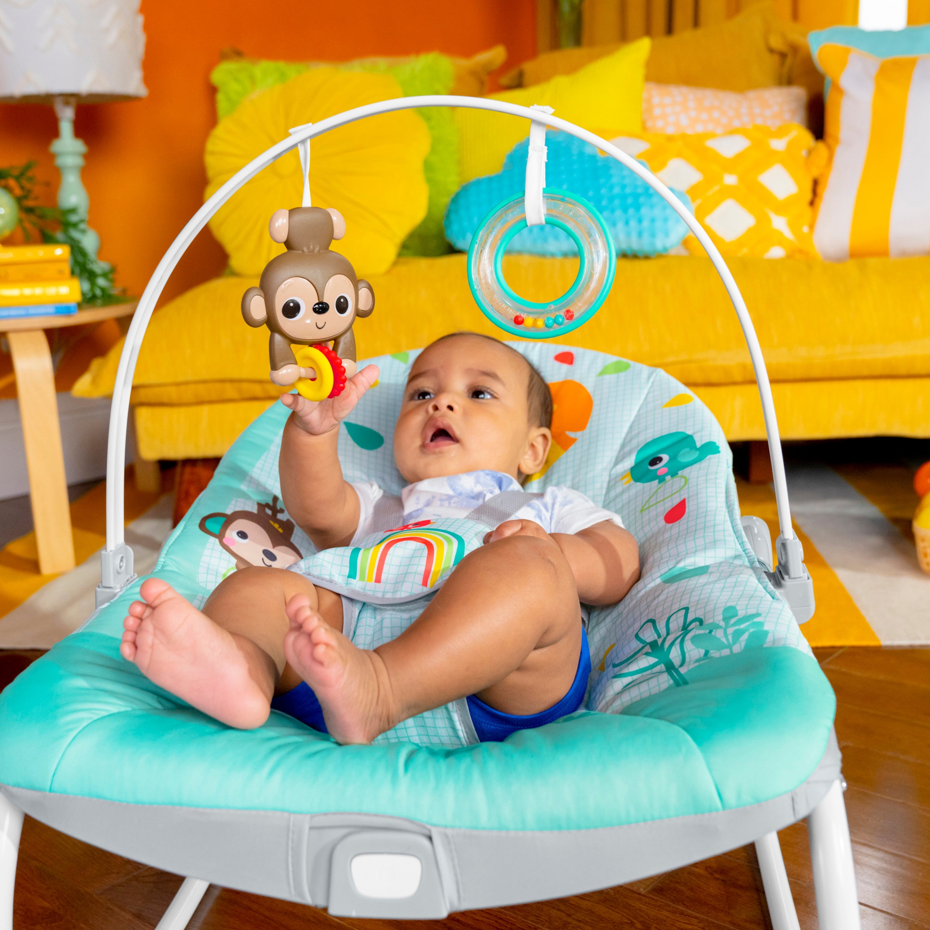 Шезлонг-качалка Bright Starts Wild Vibes Infant to Toddler, 74451130319