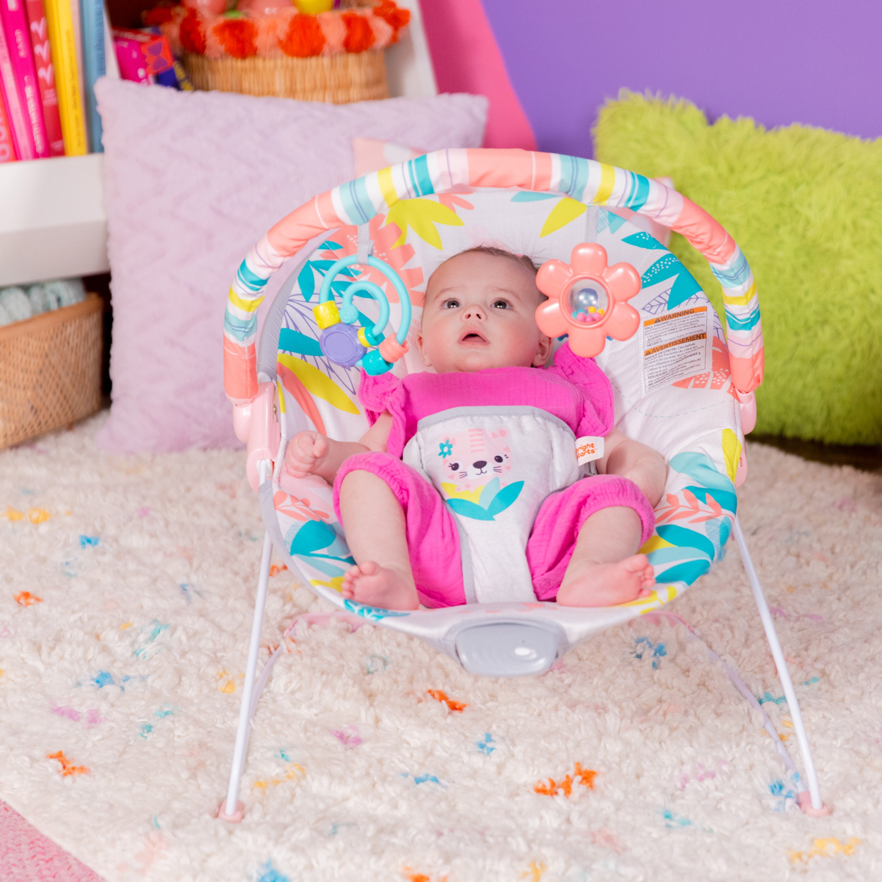 Шезлонг-качалка Bright Starts Flamingo Vibes, 74451122284