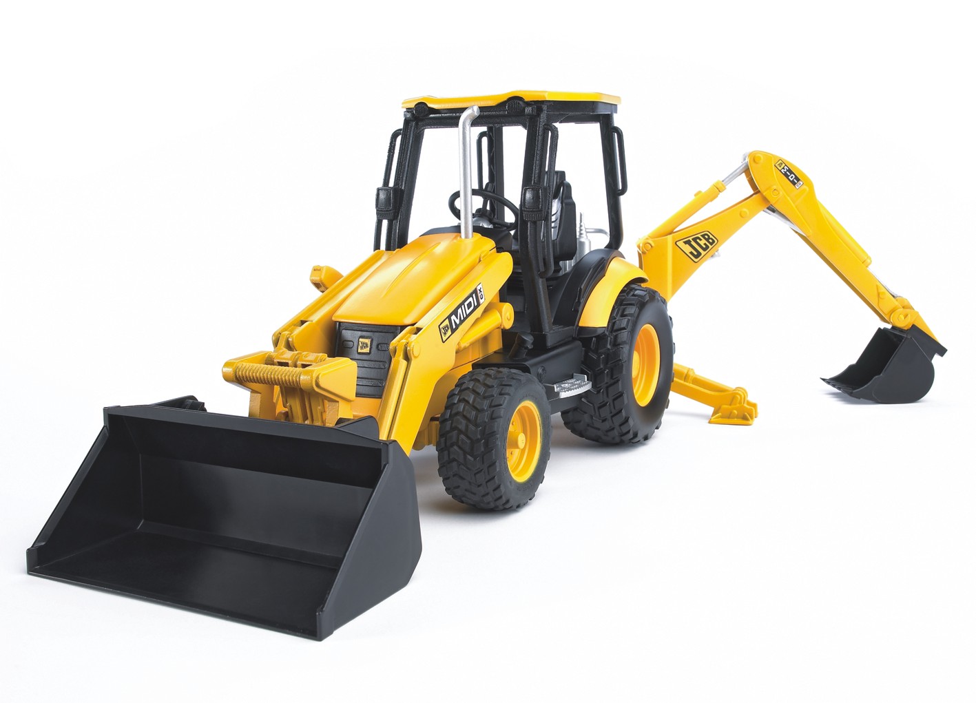 Машинка BRUDER Дорожный погрузчик с экскаватором JCB MIDI CX, М1:16, 02427