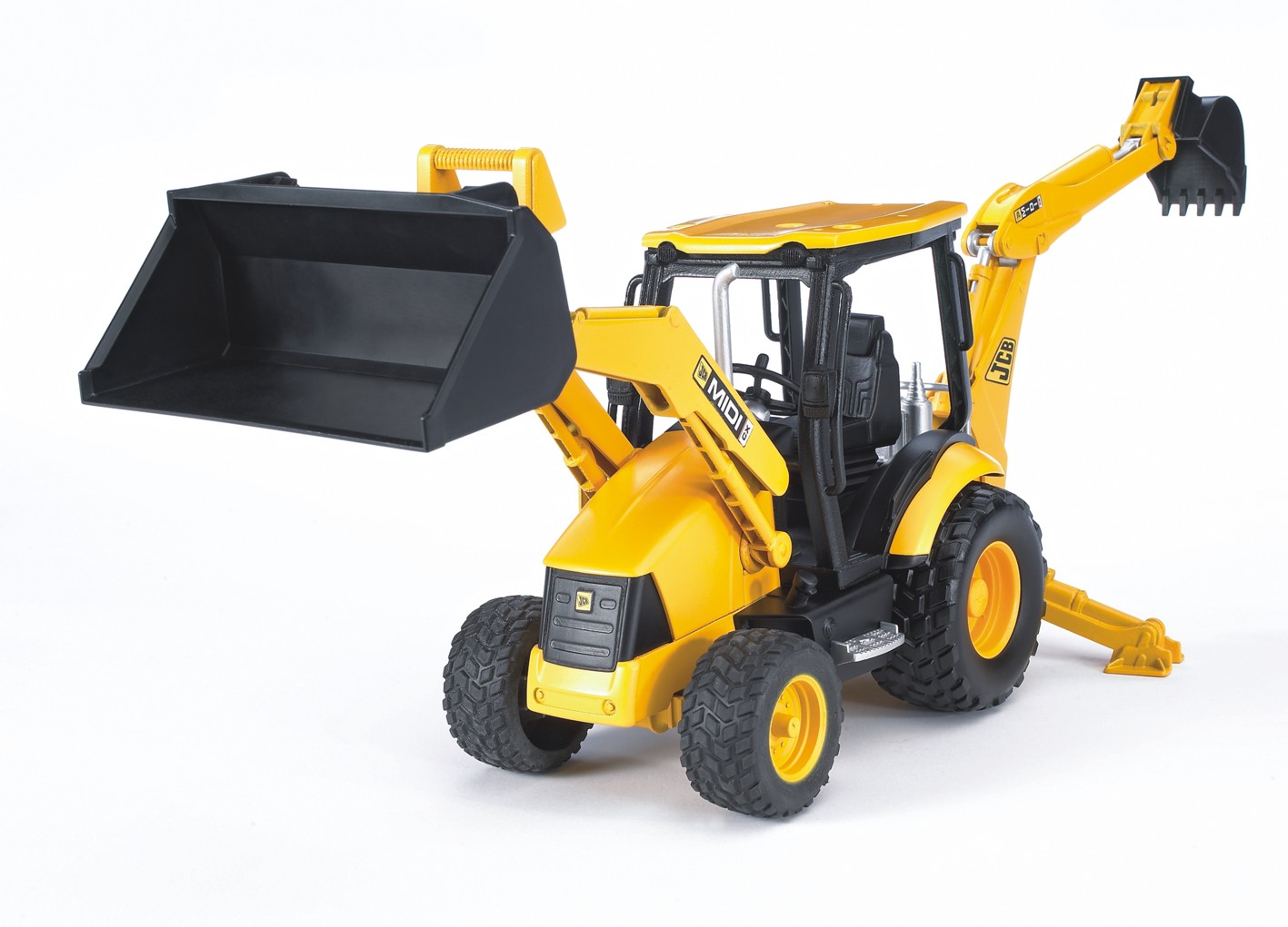 Машинка BRUDER Дорожный погрузчик с экскаватором JCB MIDI CX, М1:16, 02427