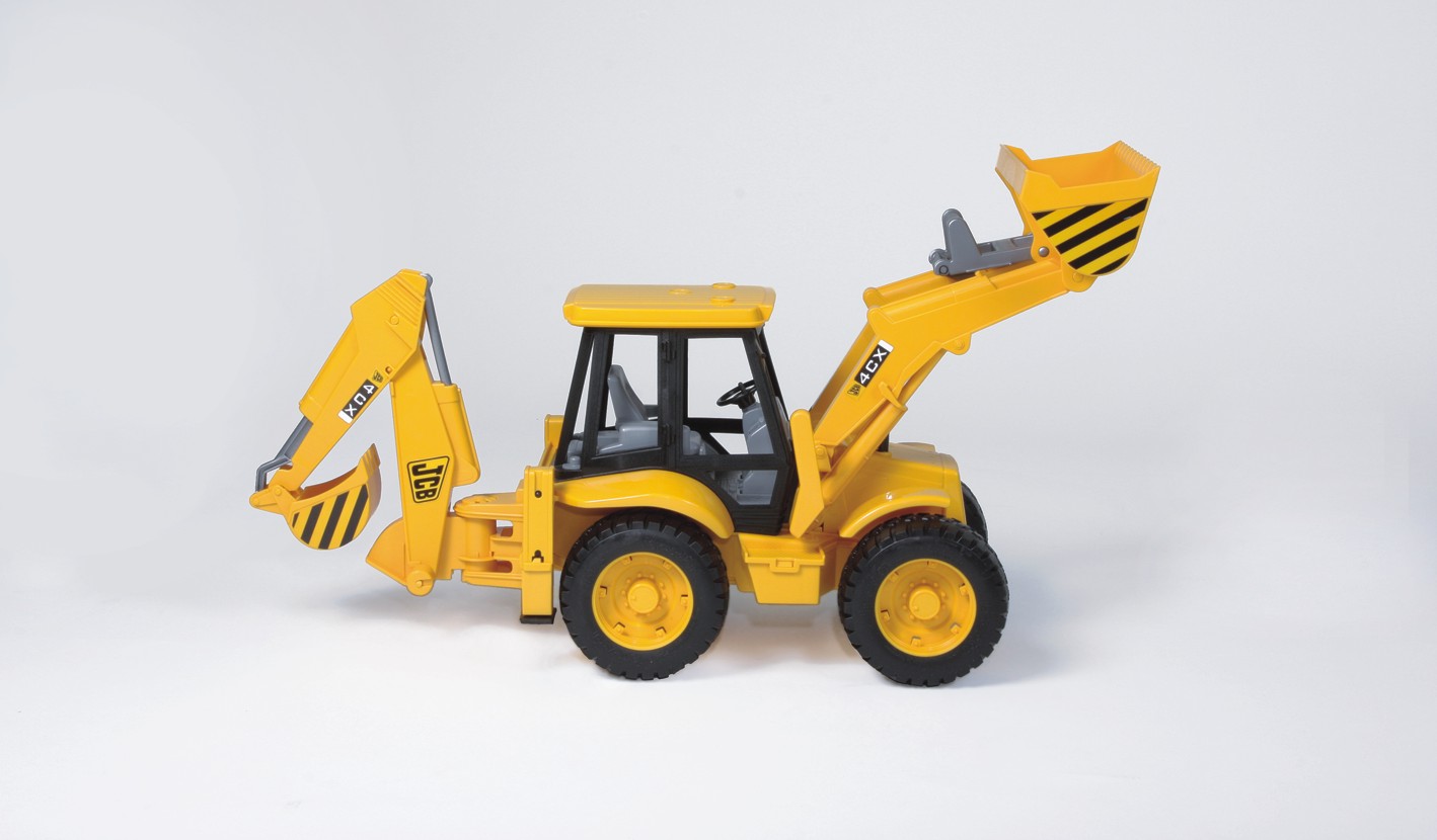Машинка BRUDER Дорожный погрузчик с экскаватором JCB 4CX, М1:16, 02428