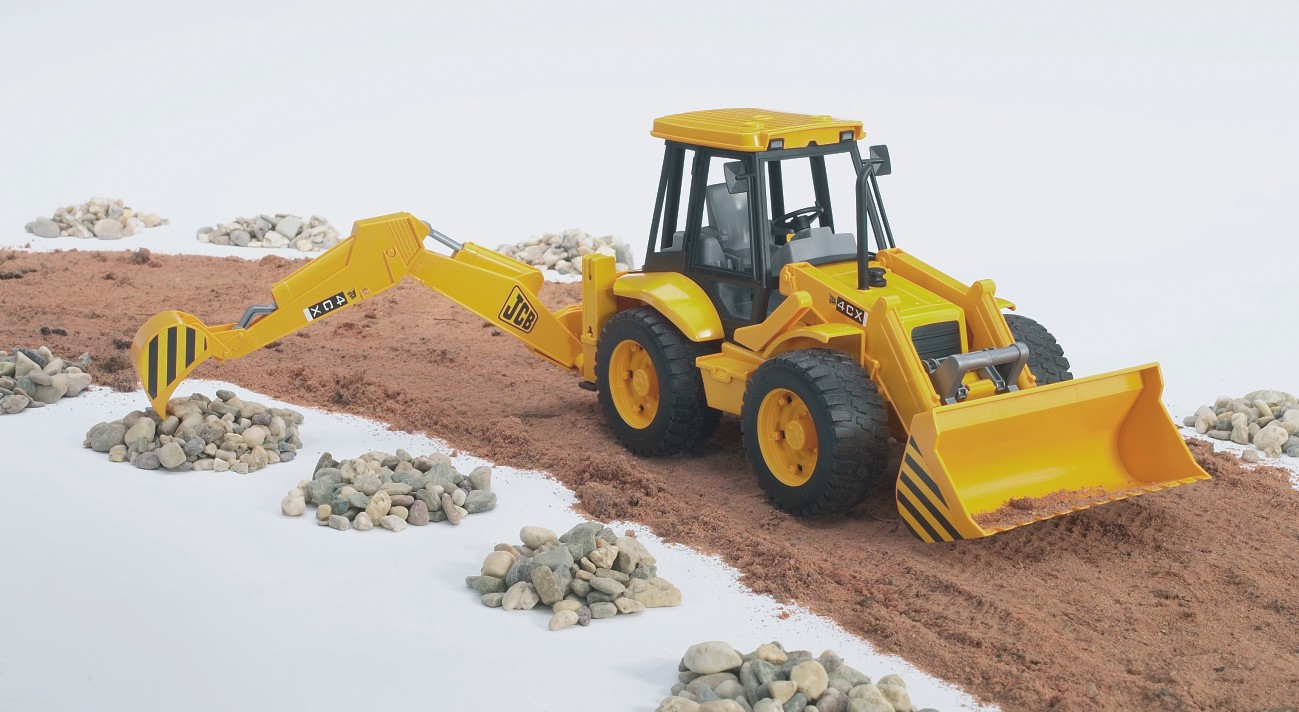 Машинка BRUDER Дорожный погрузчик с экскаватором JCB 4CX, М1:16, 02428
