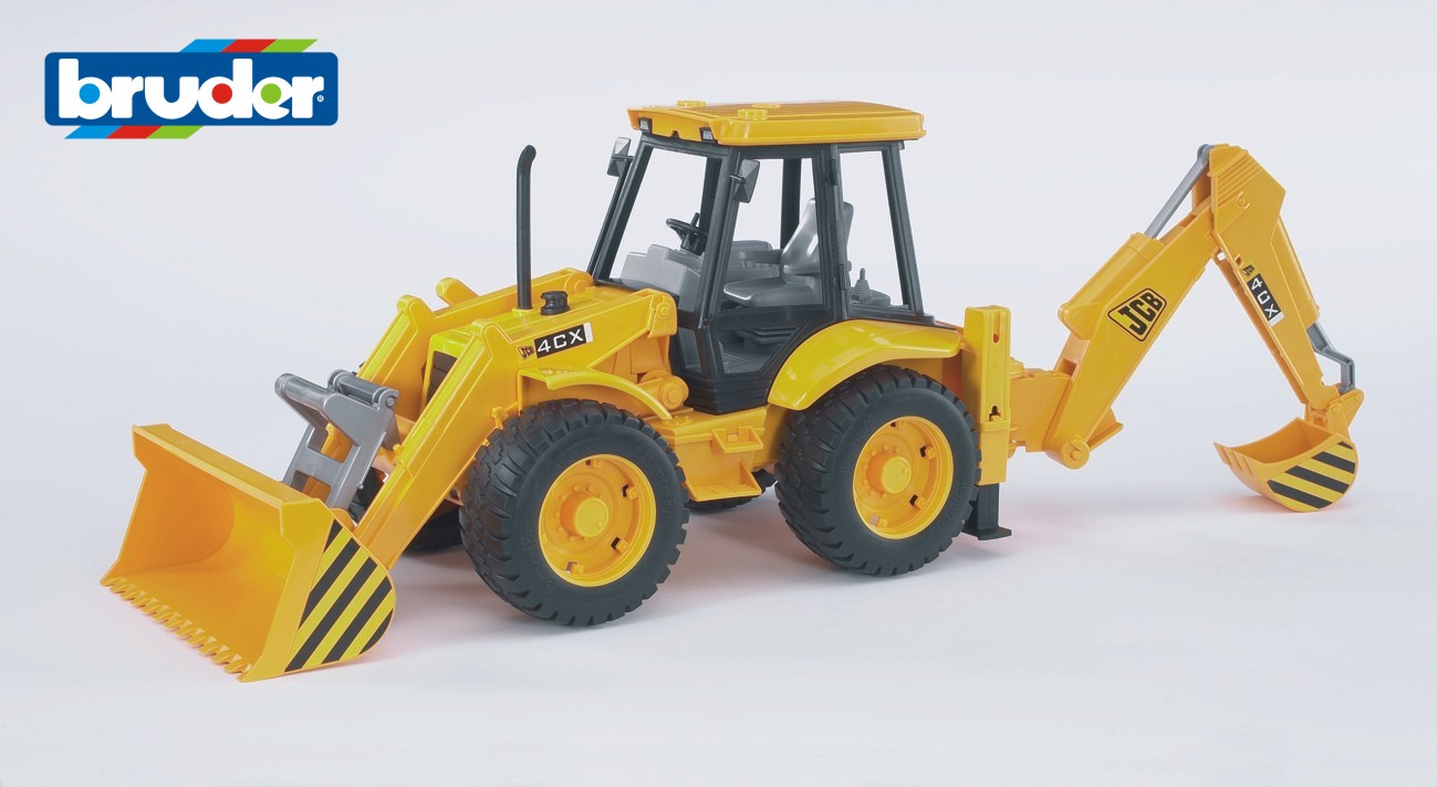 Машинка BRUDER Дорожный погрузчик с экскаватором JCB 4CX, М1:16, 02428