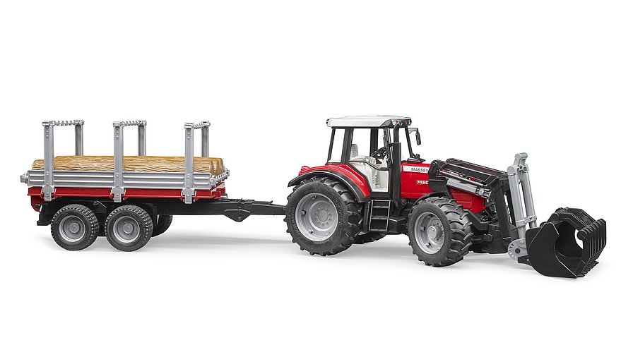 Транспорт BRUDER  трактор Massey Ferguson с прицепом 1:16, 02046