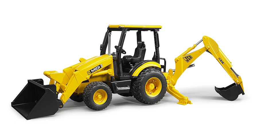 Машинка BRUDER Дорожный погрузчик с экскаватором JCB MIDI CX, М1:16, 02427