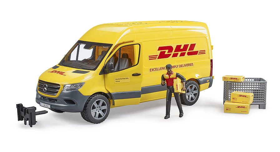 Игровой набор BRUDER Автомобиль MB Sprinter курьер DHL с фигуркой 1:16, 02671
