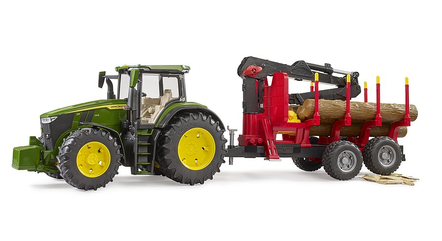 Транспорт BRUDER  Трактор John Deere с прицепом и манипулятором 1:16, 03154