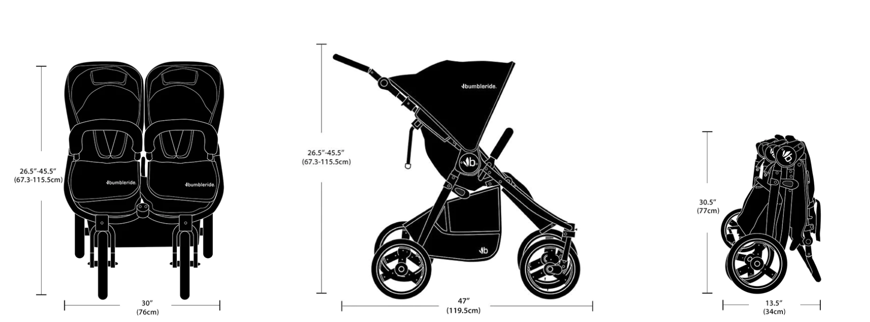 Универсальная коляска 2 в 1 для двойни Bumbleride Indie Twin