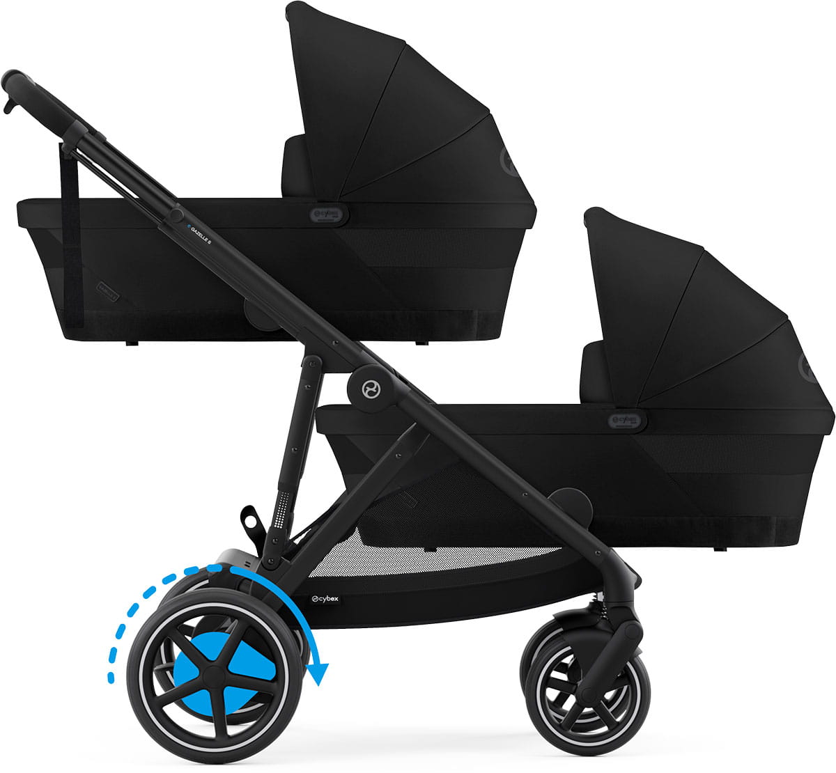 Универсальная коляска для двойни 2 в 1 Cybex e-Gazelle S