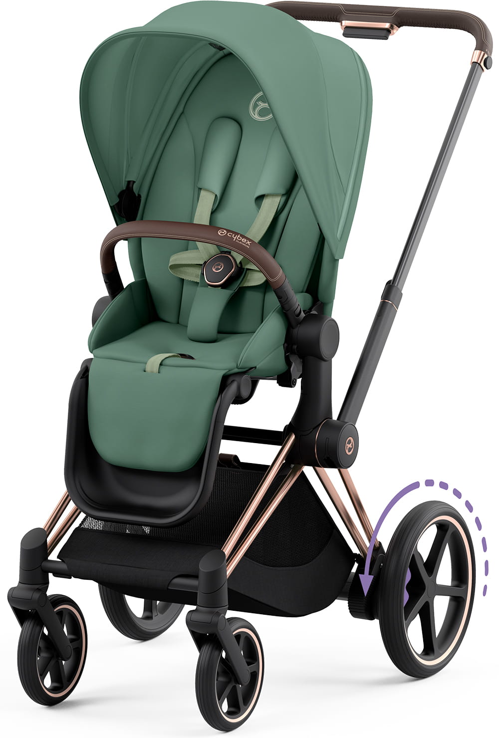 Универсальная коляска 2 в 1 Cybex e-Priam 4.0 на шасси Rosegold