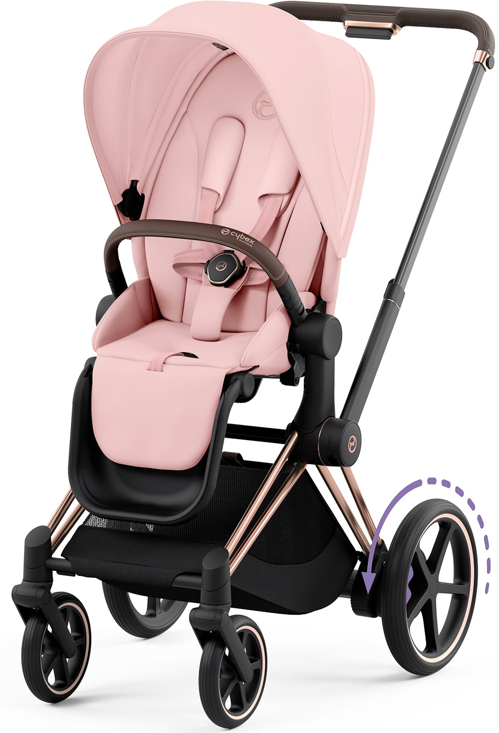 Универсальная коляска 2 в 1 Cybex e-Priam 4.0 на шасси Rosegold