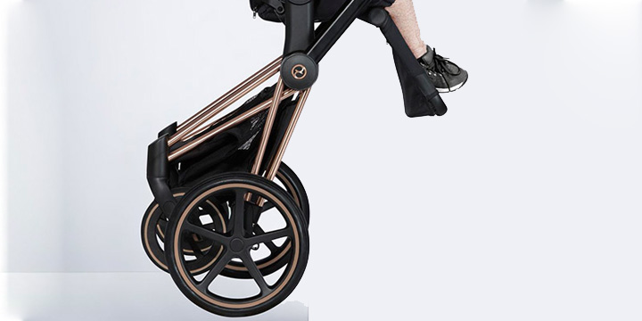 Универсальная коляска 3 в 1 Cybex Priam 4.0 шасси Rosegold (автокресло Cloud T i-Size PLUS)
