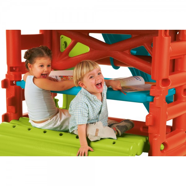 Игровая площадка с горкой и столиком Feber Wood House, 9590