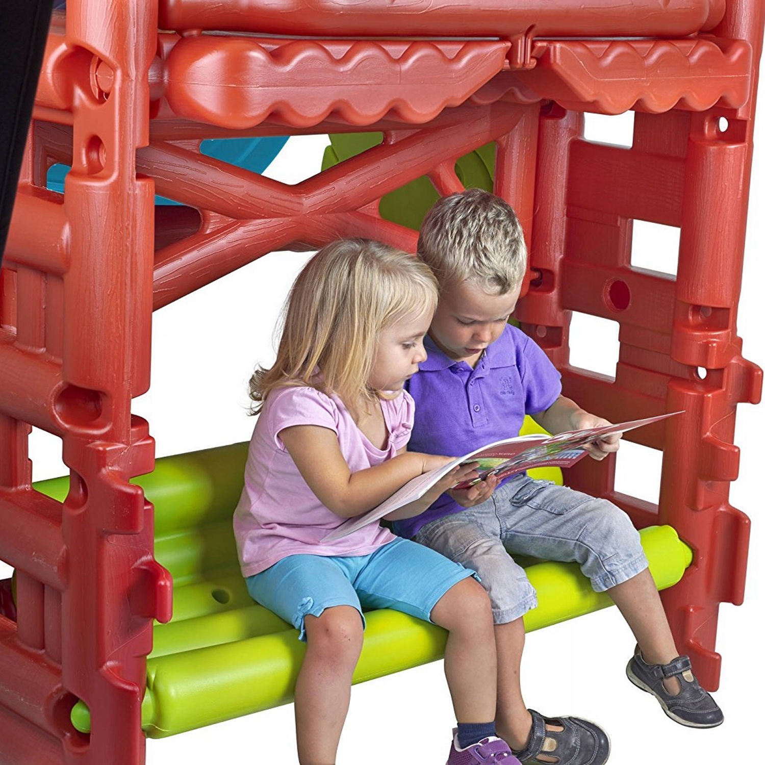 Игровая площадка с горкой и столиком Feber Wood House, 9590