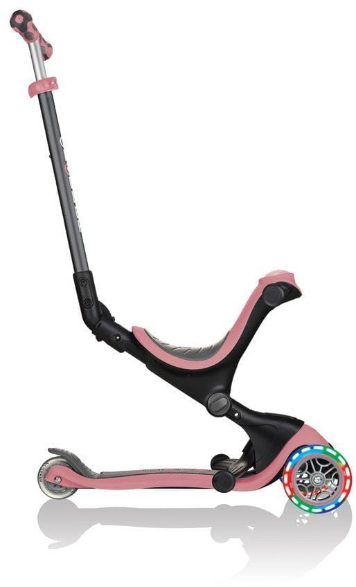 Детский 3-колесный самокат 3 в 1 Globber Go-up deluxe fantasy lights с сиденьем и родительской ручкой, 646