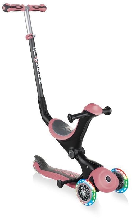 Детский 3-колесный самокат 3 в 1 Globber Go-up deluxe fantasy lights с сиденьем и родительской ручкой, 646
