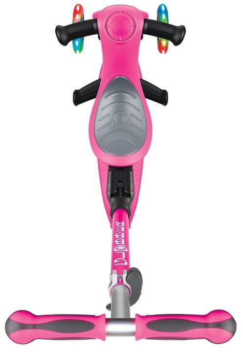 Детский 3-колесный самокат 3 в 1 Globber Go-up deluxe fantasy lights с сиденьем и родительской ручкой, 646