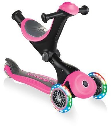 Детский 3-колесный самокат 3 в 1 Globber Go-up deluxe fantasy lights с сиденьем и родительской ручкой, 646