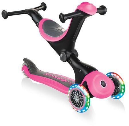 Детский 3-колесный самокат 3 в 1 Globber Go-up deluxe fantasy lights с сиденьем и родительской ручкой, 646