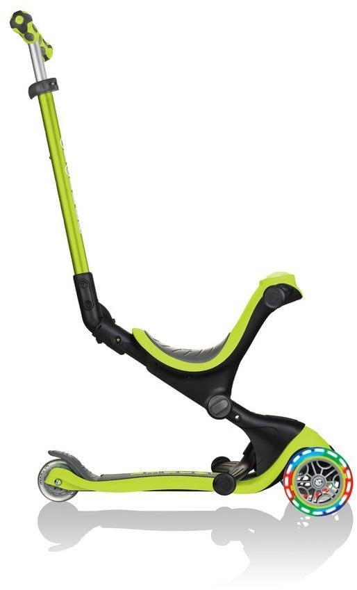 Детский 3-колесный самокат 3 в 1 Globber Go-up deluxe fantasy lights с сиденьем и родительской ручкой, 646