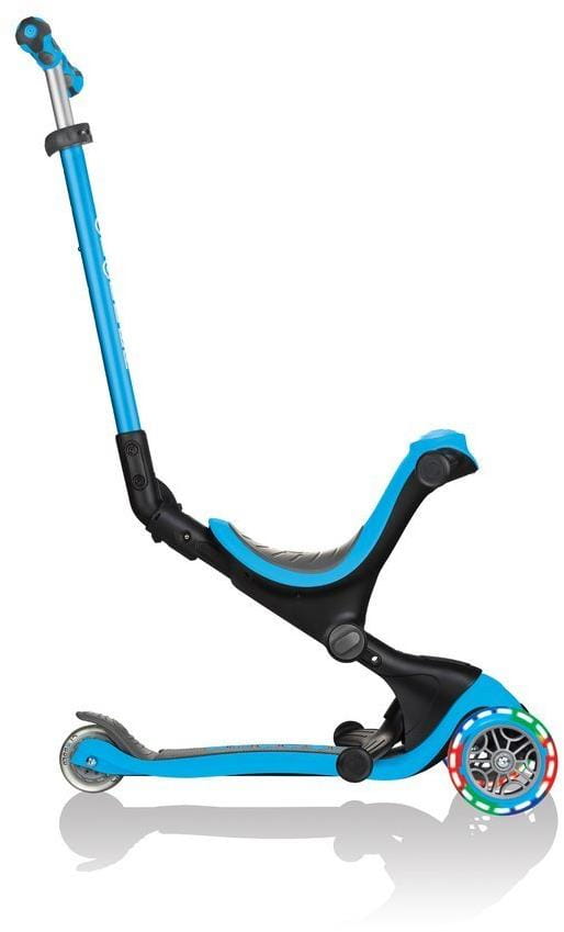 Детский 3-колесный самокат 3 в 1 Globber Go-up deluxe fantasy lights с сиденьем и родительской ручкой, 646