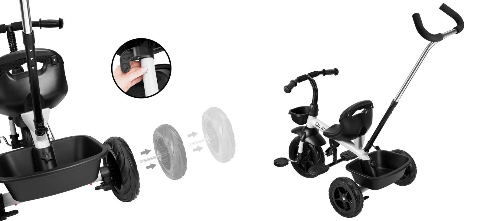 3-колесный велосипед HyperMotion Tobi Vector с родительской ручкой