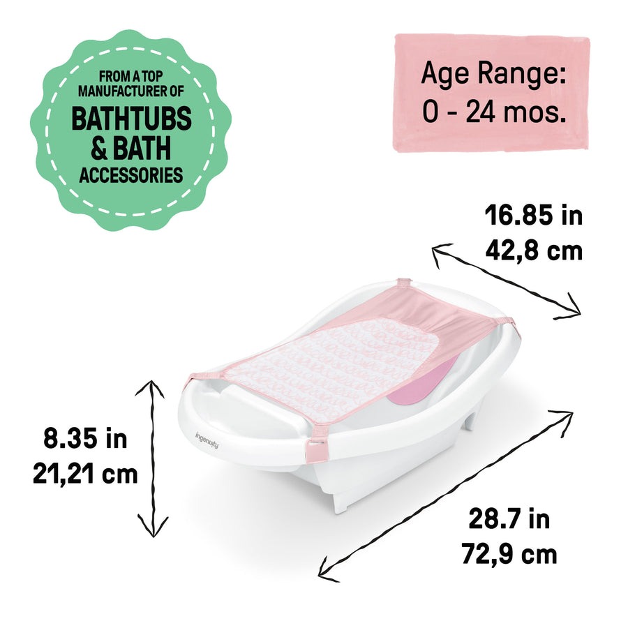 Детская ванночка Ingenuity Comfy Clean Deluxe, Pink-White, 12914171387