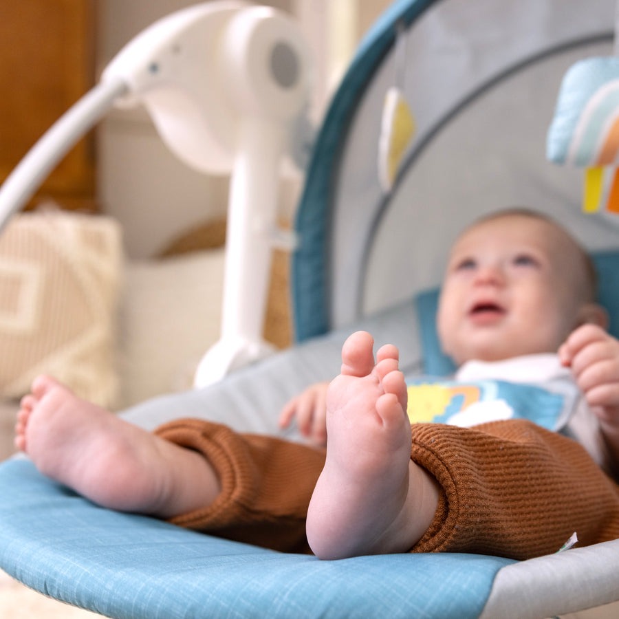 Детский шезлонг-качалка Ingenuity Sun Valley с капюшоном, 74451169050