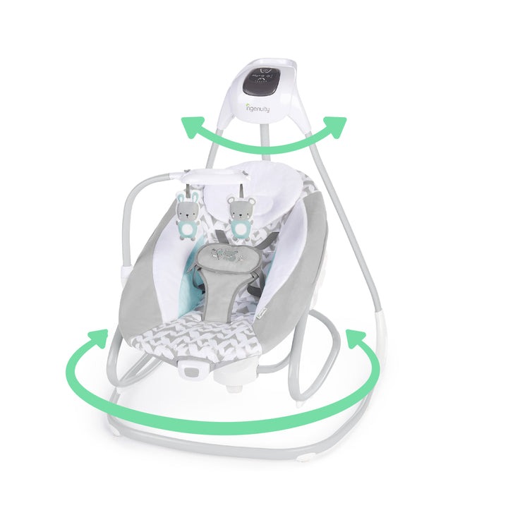 Детское электронное кресло-качалка 2 в 1 Ingenuity Simple Comfort Raylan, 74451117914