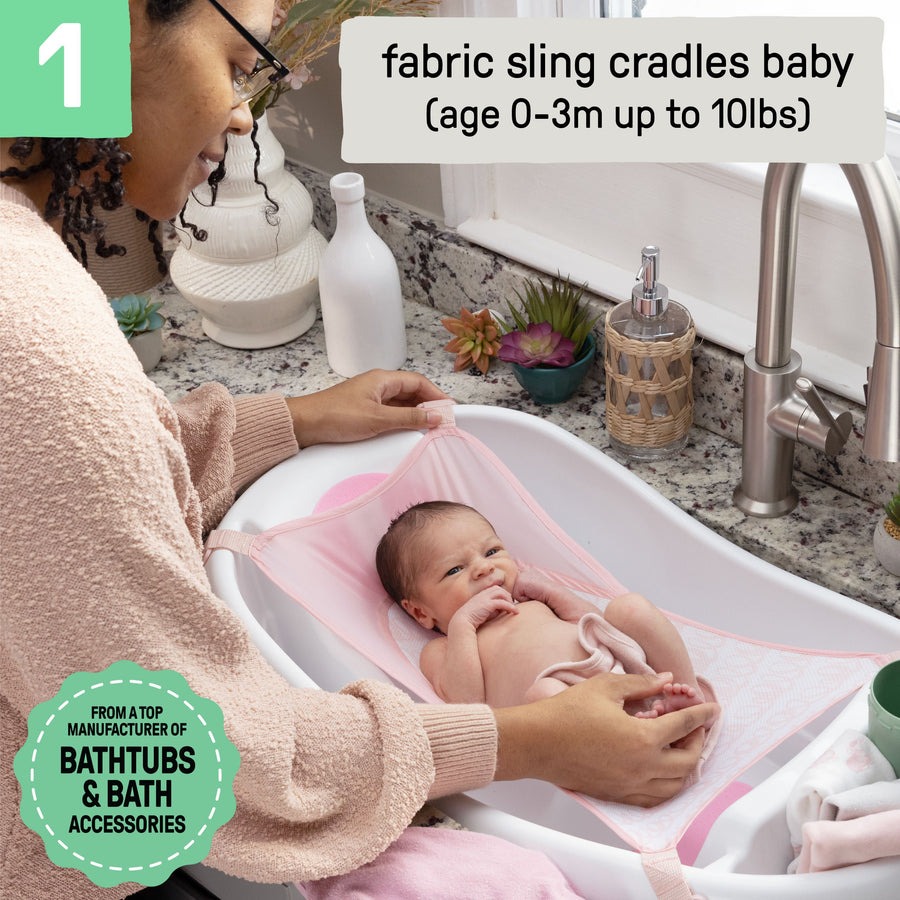 Детская ванночка Ingenuity Comfy Clean Deluxe, Pink-White, 12914171387