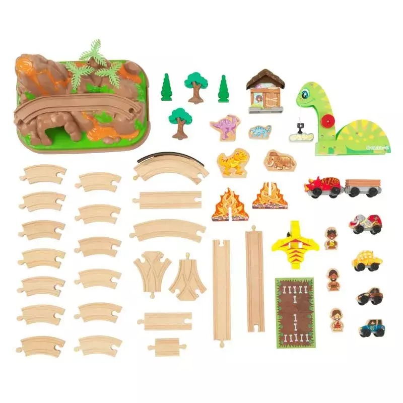 Игровой набор KidKraft деревянный паравозик Bucket Top в контейнере Динозавр, 18016