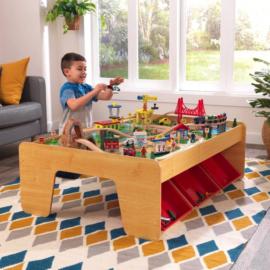 Игровой набор KidKraft столик с деревянной железной дорогой Waterfall Mountain, 17850