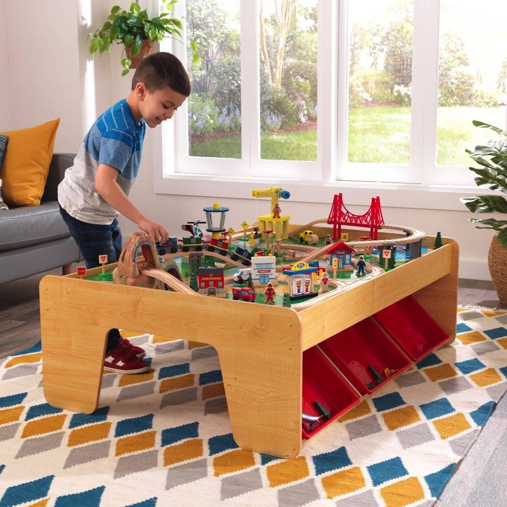 Игровой набор KidKraft столик с деревянной железной дорогой Waterfall Mountain, 17850