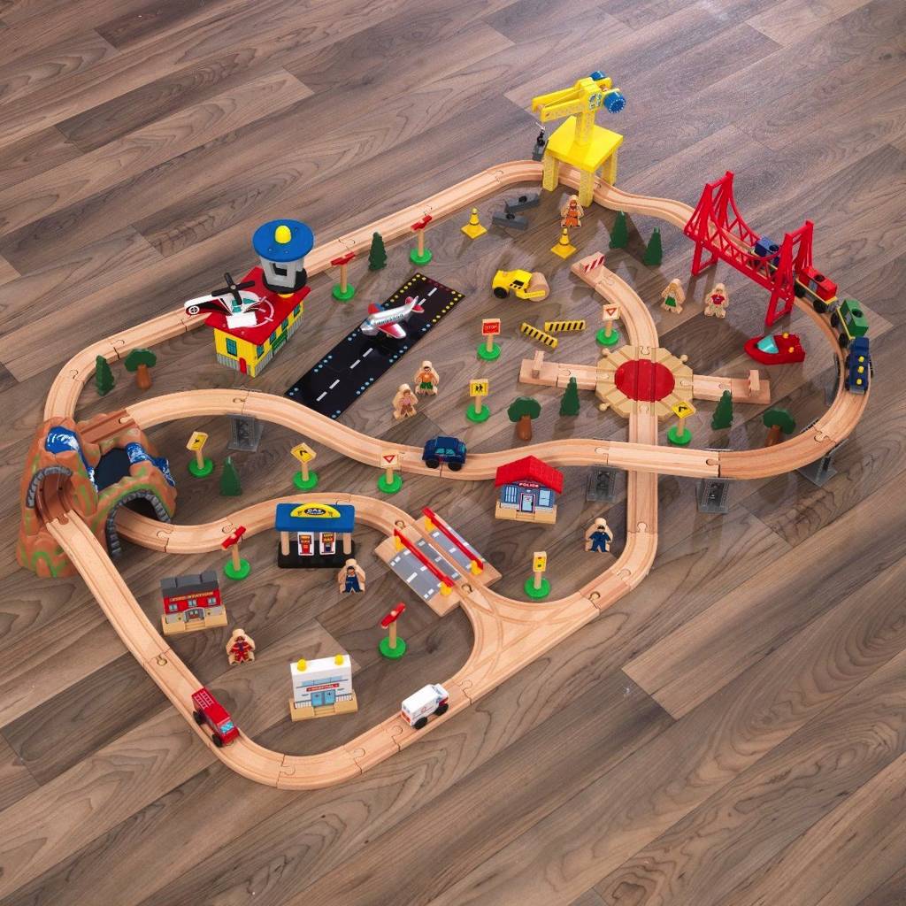 Игровой набор KidKraft столик с деревянной железной дорогой Waterfall Mountain, 17850