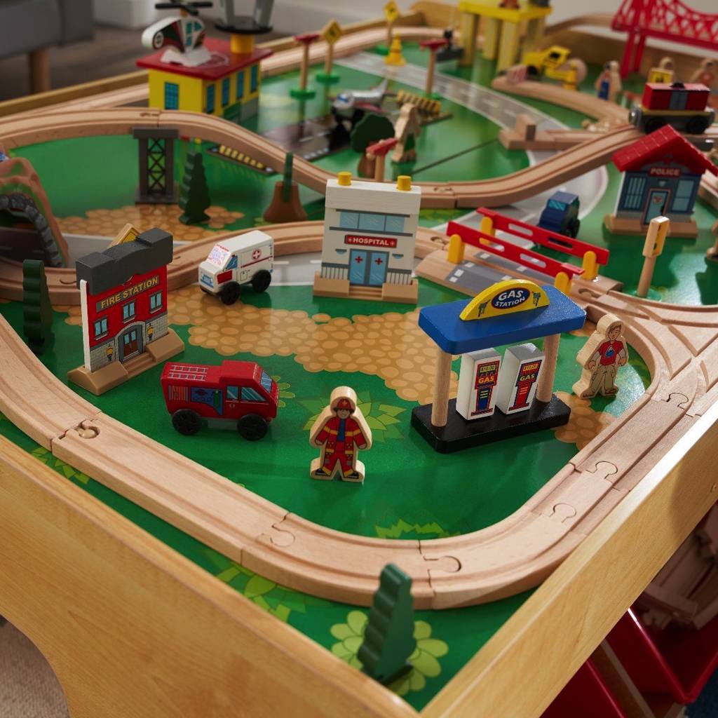 Игровой набор KidKraft столик с деревянной железной дорогой Waterfall Mountain, 17850