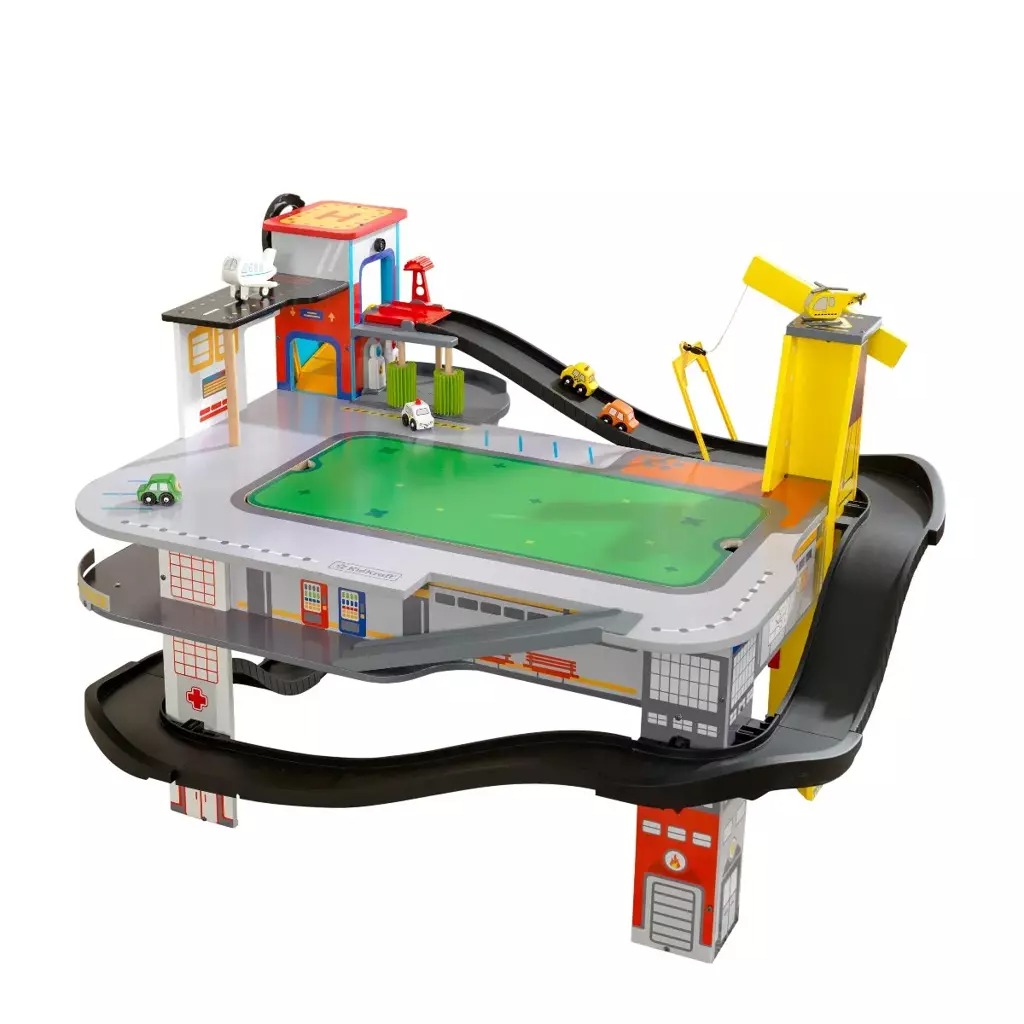 Игровой набор KidKraft гоночный трек Freeway Frenzy, совместимый с LEGO, KK18033
